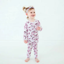 All Tied Up Pink Bows Bamboo Ruffle Convertible Footie Pjs