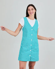 Organic & Recycled Cotton Denim Stripes Pinafore Dress