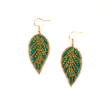 Emerald Leaf Fair Trade Beaded Earrings (Multiple Colors)