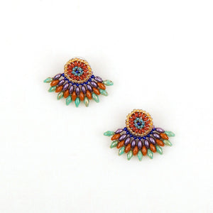 Duo Beaded Fair Trade Post Earrings (Multiple Color Options)