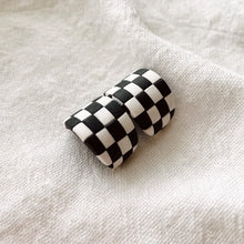 Checkerboard Huggies | Polymer Clay Earrings