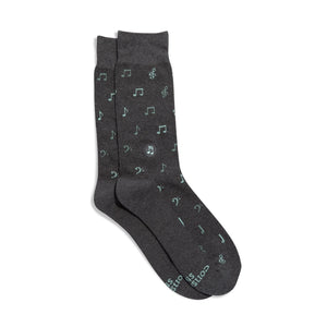 Socks That Support Music (Gray Music Notes)