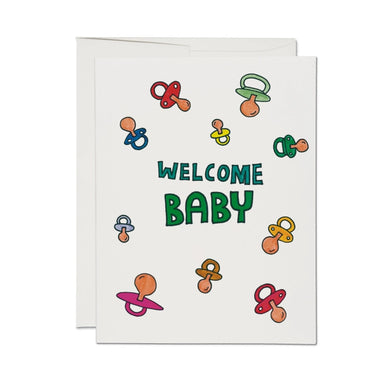 Pacifier Welcome Baby Greeting Card
