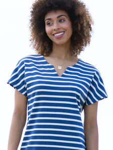 Navy Stripe Organic Cotton Jersey Dress