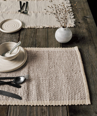 Dove Gray Lattice 100% Cotton Placemat