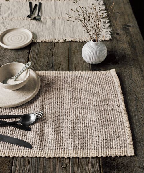 Dove Gray Lattice 100% Cotton Placemat