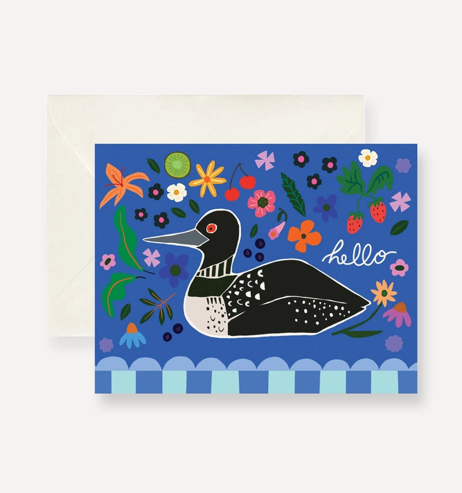 Hello Loon Greeting Card