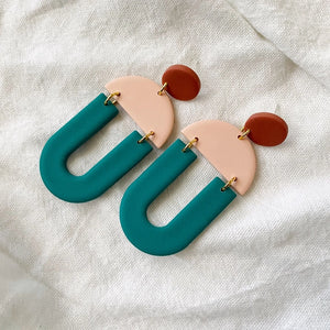 Billie | Blocky Geometric Polymer Clay Earrings (Multiple Colors)