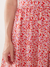 Izzy Organic Cotton Wrap Dress in Fern Beats Tangerine