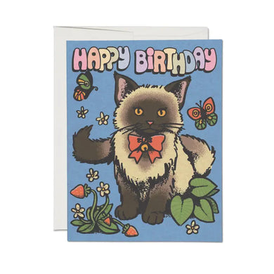Siamese Cat Birthday Greeting Card