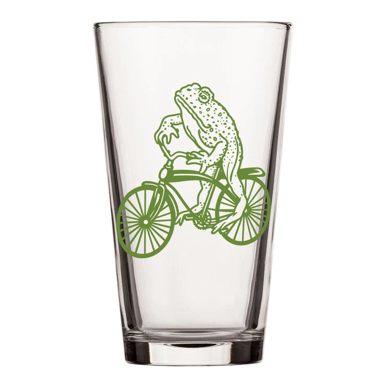 Frog Bike Pint Glass