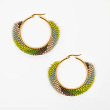 Swirl Hoop Beaded Earrings