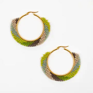 Swirl Hoop Beaded Earrings