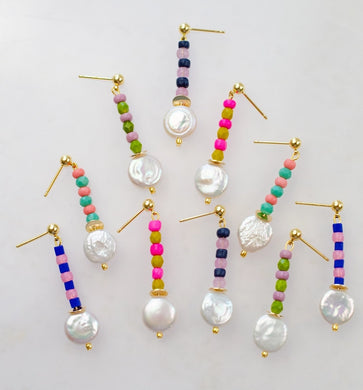 Seedbead and Pearl Earrings