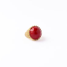 Isabella Enamel Adjustable Size Cocktail Ring - Red