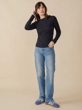 Midnight Tree Rings Long Sleeve Ruched Top