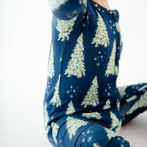 All Spruced Up Bamboo Christmas Trees Convertible Footie Pajamas