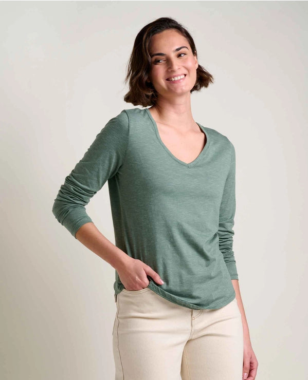 Marley Long Sleeve V-Neck Tee - Laurel