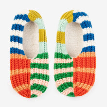 Patchwork Stripe Rib Slippers (Multiple Colors)