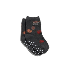 Kids Socks That Support Youth Sports (Gray Basketballs)
