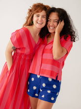 Camp Shirt - Pink Red Linen & Cotton Blend