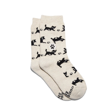 Kids Socks That Save Cats (Beige Cats)