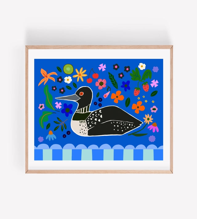 Floral Loon Art Print