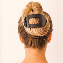 Round Flat Hair Clip  - Jet Black