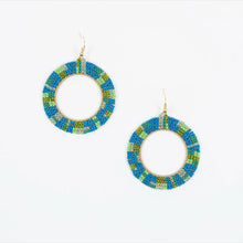 Circle Hoop Earrings With Square Designs Hoop Earrings (Multiple Colors)
