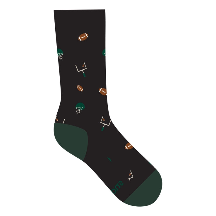Socks That Support Youth Sports (Black Footballs)