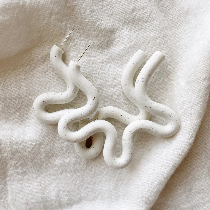 Squiggle Hoops | Polymer Clay Earrings (Multiple Colors)