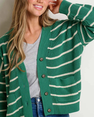 Bianca Shaker Cardigan - Palm Stipe