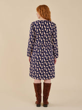 Greta Long Sleeve Dress in Lounge Cats Navy