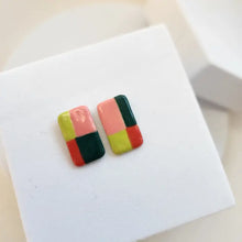 Tropical Color Block Stud Earrings