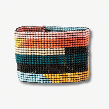 Penelope Horizontal Stripe Beaded Stretch Bracelet Rainbow