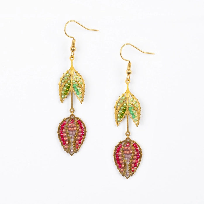 Hanging Tulip Fair Trade Beaded Earrings