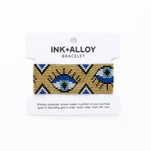Brooklyn Evil Eye Beaded Stretch Bracelet Gold