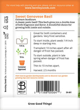 Basil, Genovese Sweet Seed Packets