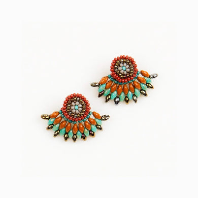 Duo Beaded Fair Trade Post Earrings (Multiple Color Options)