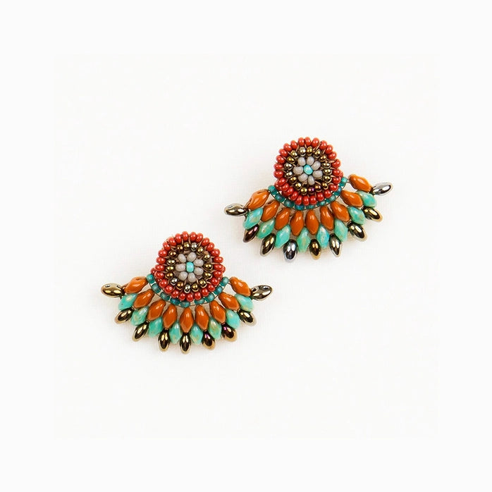 Duo Beaded Fair Trade Post Earrings (Multiple Color Options)