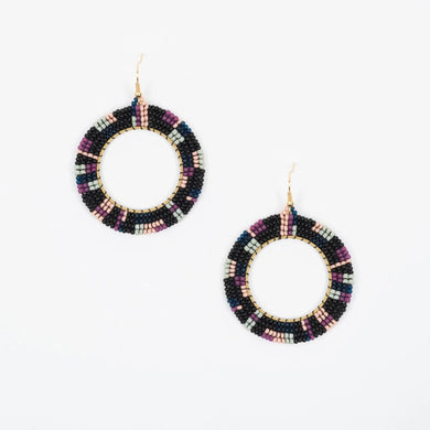 Circle Hoop Earrings With Square Designs Hoop Earrings