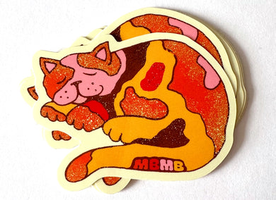 Sleepy Cat-Weatherproof Sticker