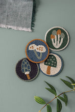Hand-Beaded Mushroom Coasters (Set of 4)