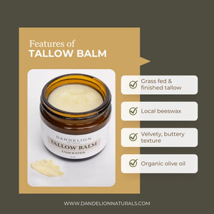 Grass Fed Tallow Balm with Organic Olive Oil