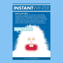 Instant Winter |  Compact Curiosities Artificial Snow Kit