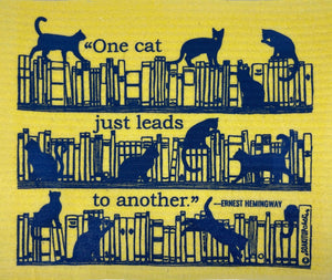 One Cat Just Leads to Another- Hemmingway Swedish Dishcloth