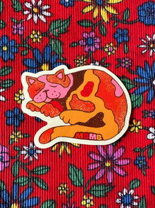 Sleepy Cat-Weatherproof Sticker