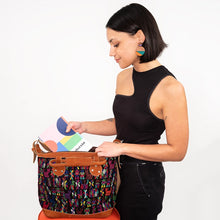 Orange/Green Geo Drop Post Earrings