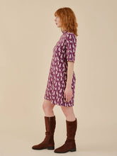 Ellie Mock Neck Swing Dress in Lounge Cats Plum