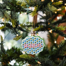 Sleigh Scallop Glass Ornament